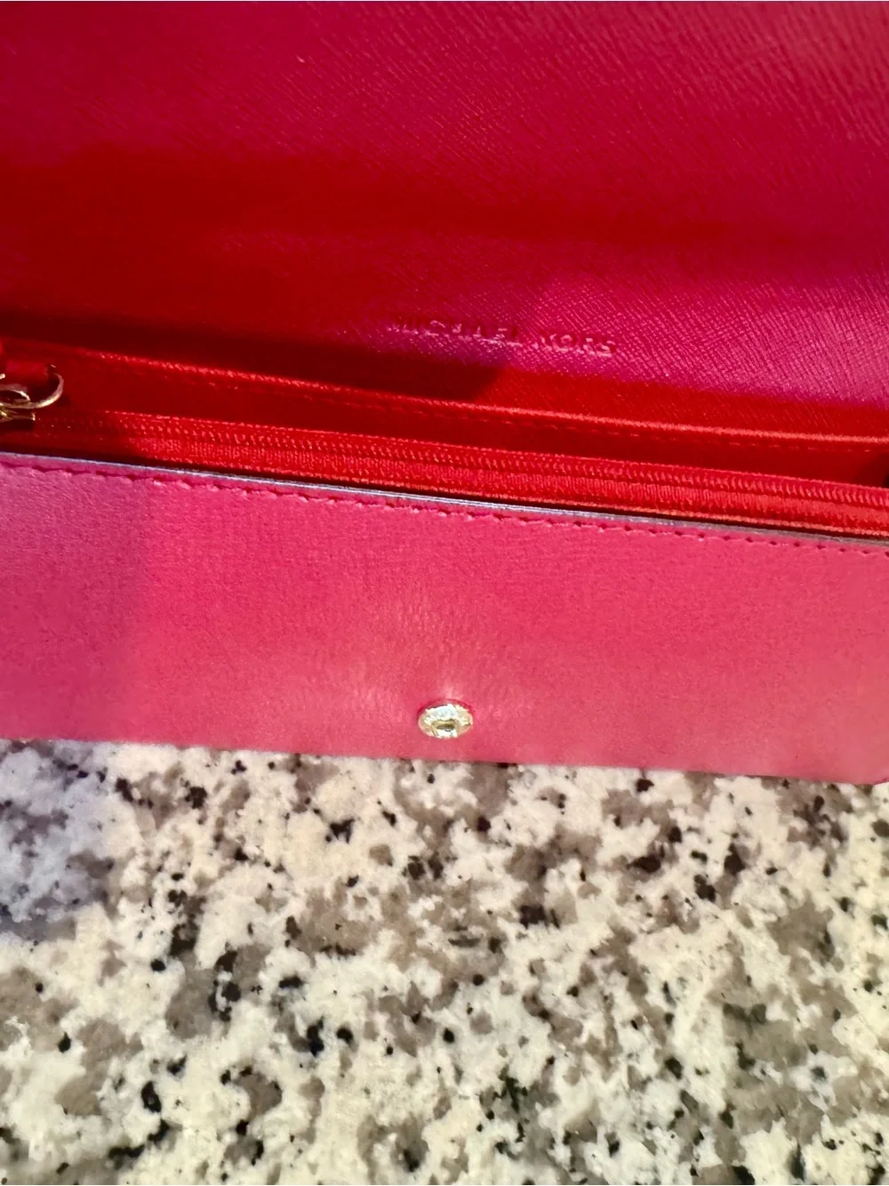 Michael Kors Red Saffiano Leather Satchel with Matching Wallet